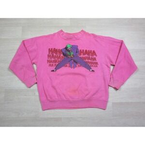 VTG Joker Batman DC Sweatshirt Pink Crewneck 1989 Primo Designs Division 1 Shirt